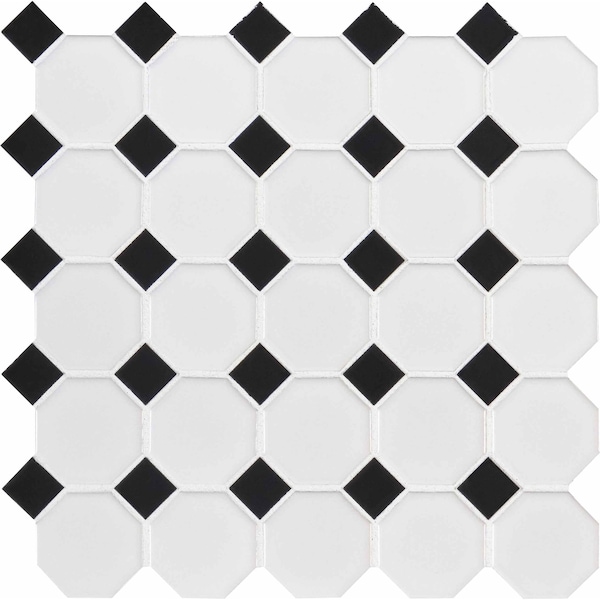 Msi Retro Octa Bianco SAMPLE Glossy Porcelain Mosaic Tile ZOR-MD-0359-SAM - main